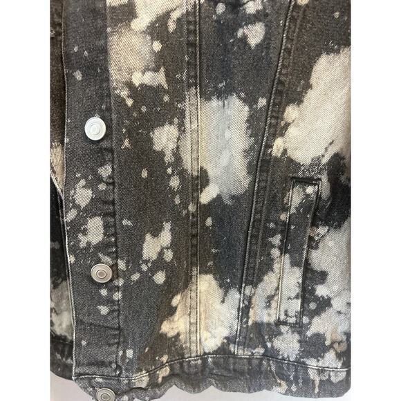 Altar’d State acid wash bleached grunge black denim Jacket Size L 100% cotton - Picture 2 of 8